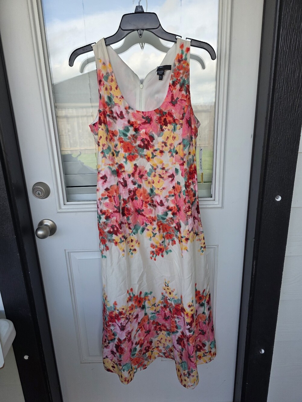 Maggy London Floral Midi Dress Size 4 Sleeveless Fit & Flare Pink Multicolor NWT - Picture 2 of 10